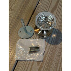 Crystal Glass & Brushed Nickel Door Knob Set With Hardware new